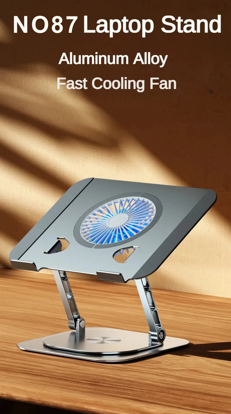 Support ordinateur portable-Aluminium réglable et rotatif 360°