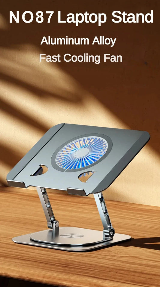 Support ordinateur portable-Aluminium réglable et rotatif 360°