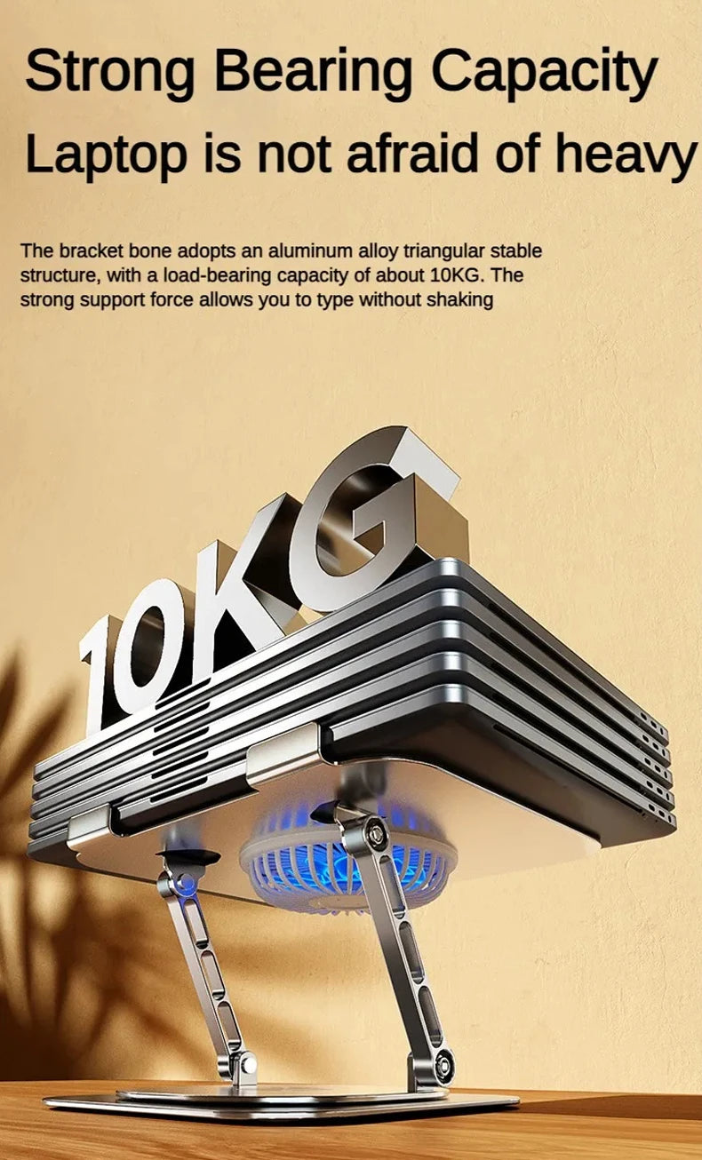 Support ordinateur portable-Aluminium réglable et rotatif 360°
